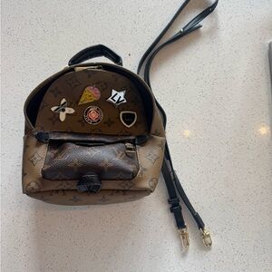 Brown Monogram Mini Backpack with Patches